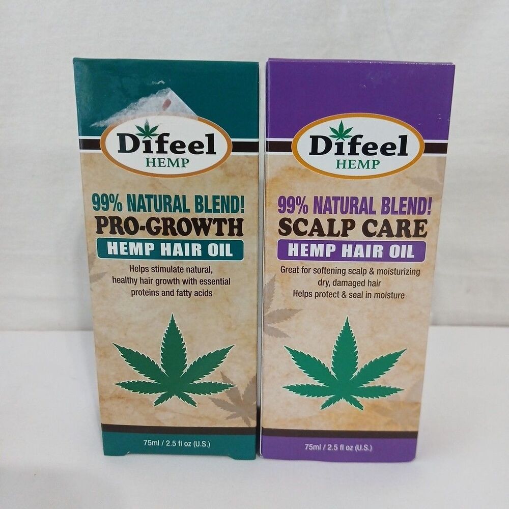 2 Difeel Hemp ProGrowth Hair Oil & Scalp Care 75ml / 2.5fl oz New In Box